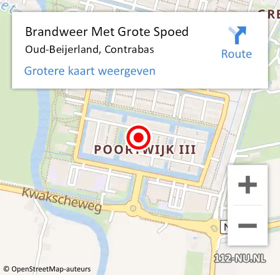 Locatie op kaart van de 112 melding: Brandweer Met Grote Spoed Naar Oud-Beijerland, Contrabas op 5 december 2023 21:07