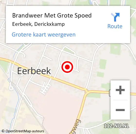 Locatie op kaart van de 112 melding: Brandweer Met Grote Spoed Naar Eerbeek, Derickxkamp op 5 december 2023 21:22