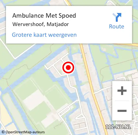 Locatie op kaart van de 112 melding: Ambulance Met Spoed Naar Wervershoof, Matjador op 5 december 2023 23:03