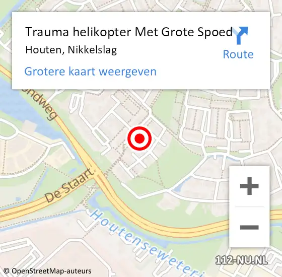 Locatie op kaart van de 112 melding: Trauma helikopter Met Grote Spoed Naar Houten, Nikkelslag op 5 december 2023 23:21