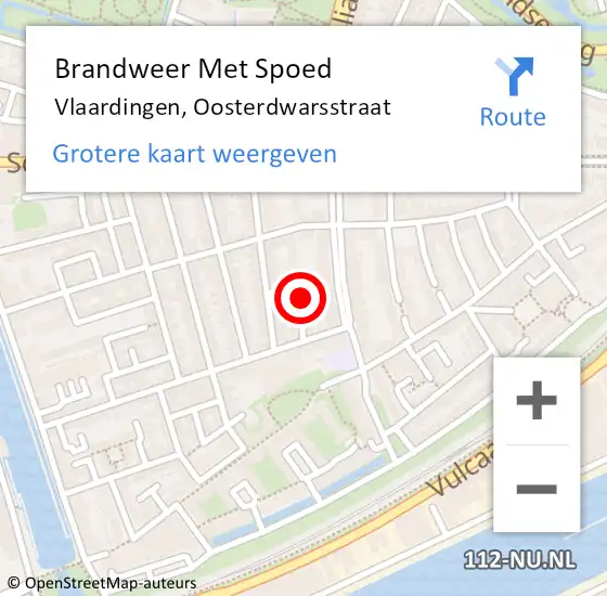 Locatie op kaart van de 112 melding: Brandweer Met Spoed Naar Vlaardingen, Oosterdwarsstraat op 5 december 2023 23:27