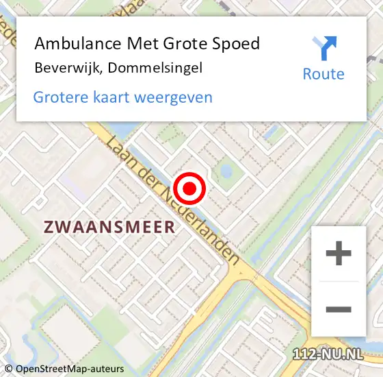 Locatie op kaart van de 112 melding: Ambulance Met Grote Spoed Naar Beverwijk, Dommelsingel op 6 december 2023 01:46