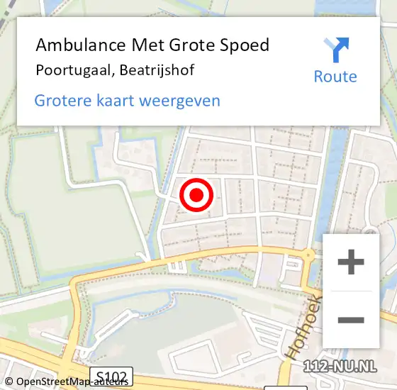 Locatie op kaart van de 112 melding: Ambulance Met Grote Spoed Naar Poortugaal, Beatrijshof op 6 december 2023 03:08