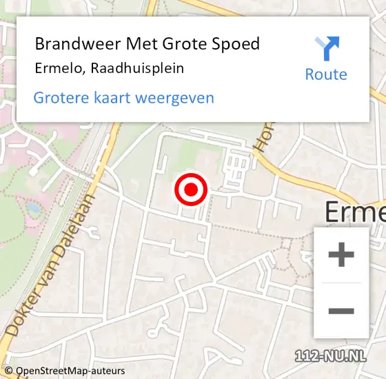 Locatie op kaart van de 112 melding: Brandweer Met Grote Spoed Naar Ermelo, Raadhuisplein op 6 december 2023 05:41