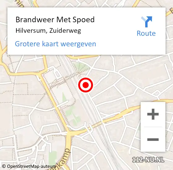 Locatie op kaart van de 112 melding: Brandweer Met Spoed Naar Hilversum, Zuiderweg op 6 december 2023 06:47