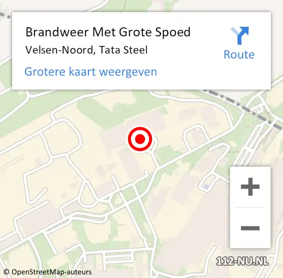 Locatie op kaart van de 112 melding: Brandweer Met Grote Spoed Naar Velsen-Noord, Tata Steel op 6 december 2023 07:42