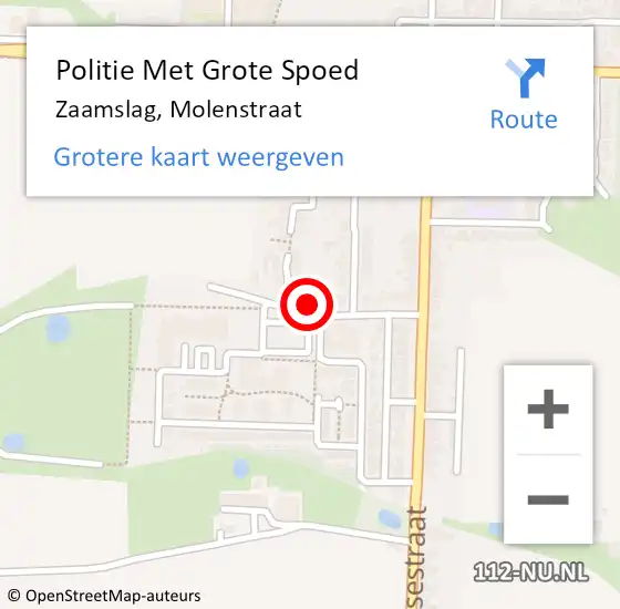 Locatie op kaart van de 112 melding: Politie Met Grote Spoed Naar Zaamslag, Molenstraat op 6 december 2023 08:02