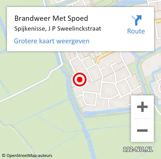 Locatie op kaart van de 112 melding: Brandweer Met Spoed Naar Spijkenisse, J P Sweelinckstraat op 6 december 2023 09:10