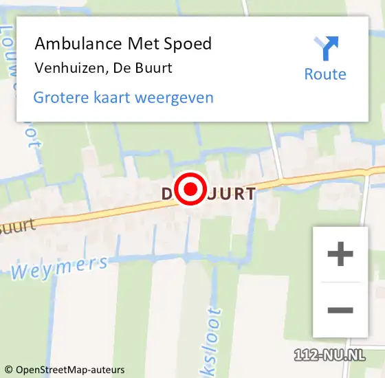 Locatie op kaart van de 112 melding: Ambulance Met Spoed Naar Venhuizen, De Buurt op 6 december 2023 10:01
