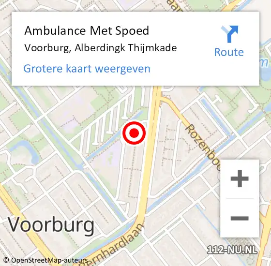 Locatie op kaart van de 112 melding: Ambulance Met Spoed Naar Voorburg, Alberdingk Thijmkade op 6 december 2023 11:11