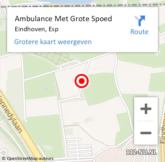 Locatie op kaart van de 112 melding: Ambulance Met Grote Spoed Naar Eindhoven, Esp op 17 september 2014 15:45