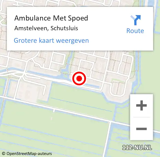 Locatie op kaart van de 112 melding: Ambulance Met Spoed Naar Amstelveen, Schutsluis op 6 december 2023 11:57