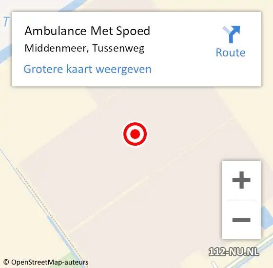 Locatie op kaart van de 112 melding: Ambulance Met Spoed Naar Middenmeer, Tussenweg op 6 december 2023 11:59