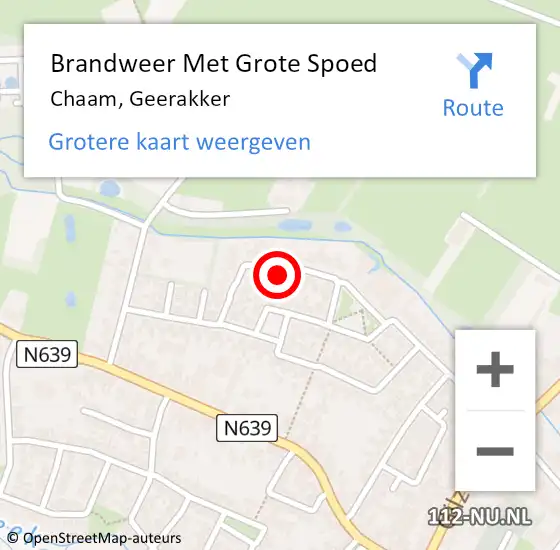 Locatie op kaart van de 112 melding: Brandweer Met Grote Spoed Naar Chaam, Geerakker op 6 december 2023 12:30