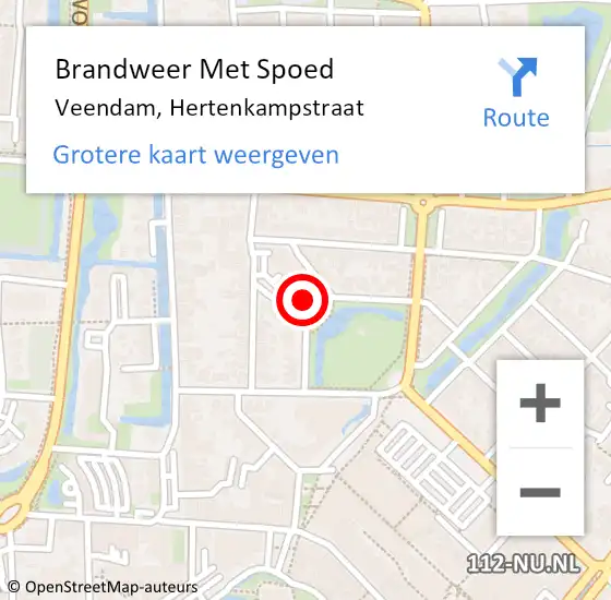 Locatie op kaart van de 112 melding: Brandweer Met Spoed Naar Veendam, Hertenkampstraat op 6 december 2023 13:07