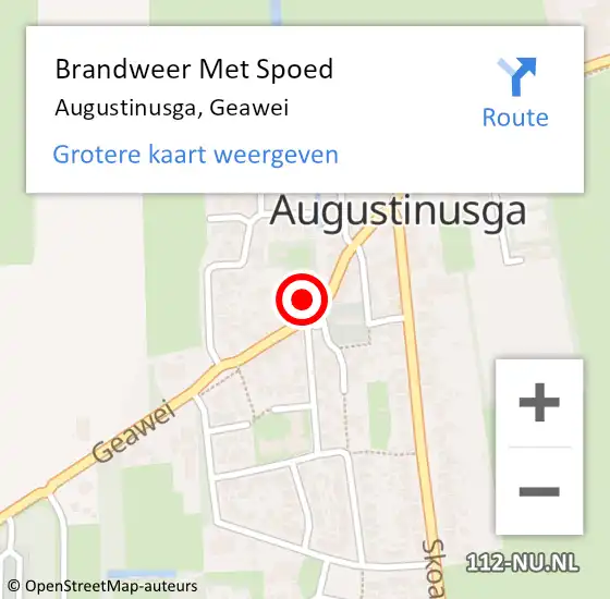 Locatie op kaart van de 112 melding: Brandweer Met Spoed Naar Augustinusga, Geawei op 6 december 2023 13:58