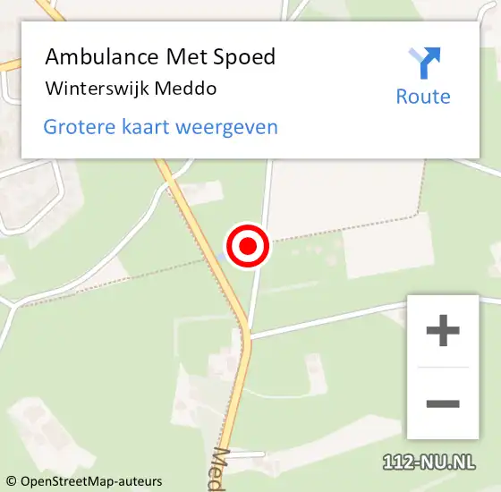 Locatie op kaart van de 112 melding: Ambulance Met Spoed Naar Winterswijk Meddo op 6 december 2023 15:11