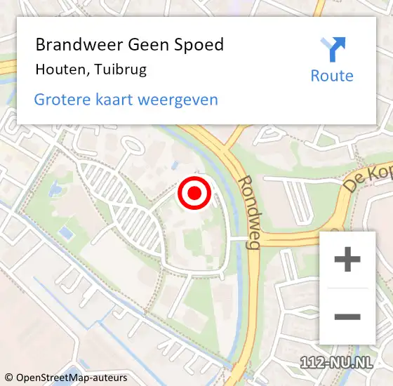 Locatie op kaart van de 112 melding: Brandweer Geen Spoed Naar Houten, Tuibrug op 6 december 2023 15:30