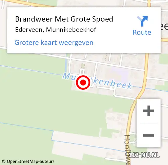 Locatie op kaart van de 112 melding: Brandweer Met Grote Spoed Naar Ederveen, Munnikebeekhof op 6 december 2023 15:39