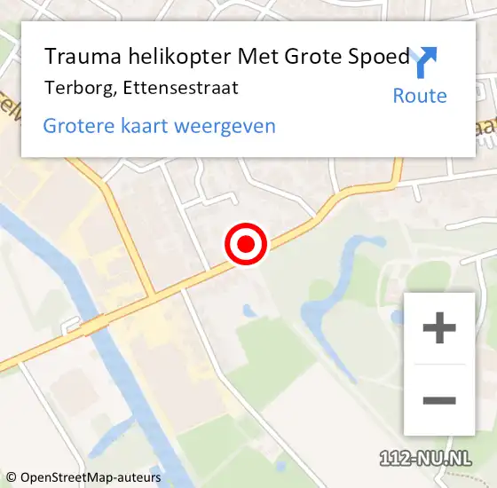 Locatie op kaart van de 112 melding: Trauma helikopter Met Grote Spoed Naar Terborg, Ettensestraat op 6 december 2023 15:57