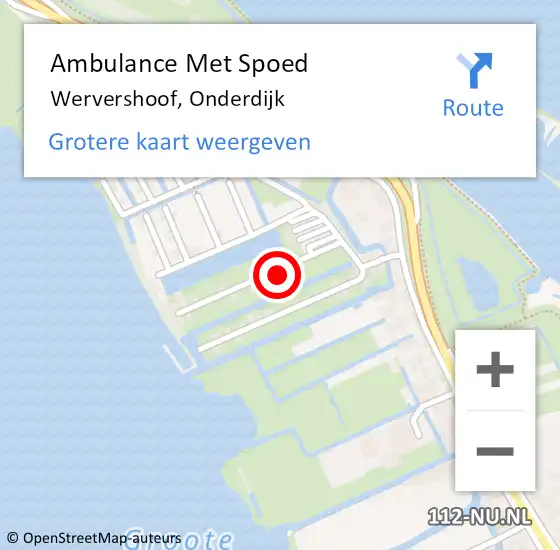 Locatie op kaart van de 112 melding: Ambulance Met Spoed Naar Wervershoof, Onderdijk op 6 december 2023 16:03