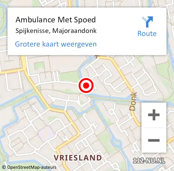 Locatie op kaart van de 112 melding: Ambulance Met Spoed Naar Spijkenisse, Majoraandonk op 6 december 2023 16:21