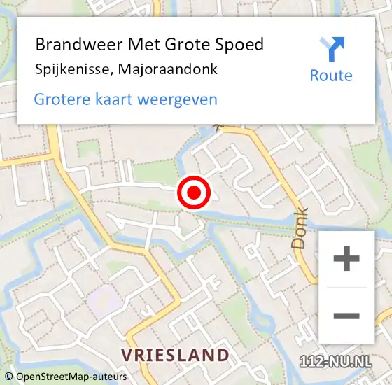 Locatie op kaart van de 112 melding: Brandweer Met Grote Spoed Naar Spijkenisse, Majoraandonk op 6 december 2023 16:23