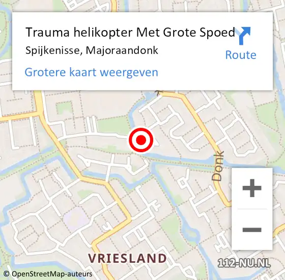 Locatie op kaart van de 112 melding: Trauma helikopter Met Grote Spoed Naar Spijkenisse, Majoraandonk op 6 december 2023 16:23