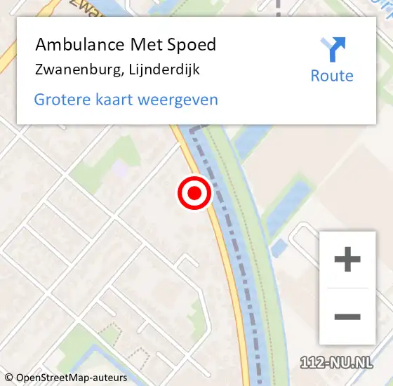 Locatie op kaart van de 112 melding: Ambulance Met Spoed Naar Zwanenburg, Lijnderdijk op 6 december 2023 16:27