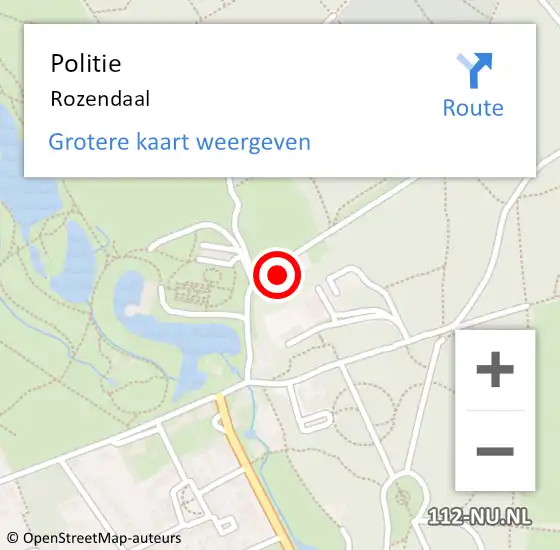 Locatie op kaart van de 112 melding: Politie Rozendaal op 6 december 2023 17:18
