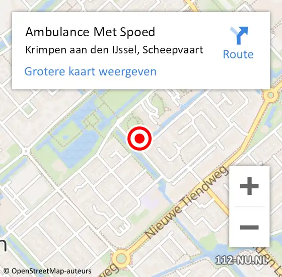 Locatie op kaart van de 112 melding: Ambulance Met Spoed Naar Krimpen aan den IJssel, Scheepvaart op 6 december 2023 17:39