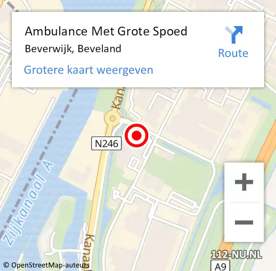 Locatie op kaart van de 112 melding: Ambulance Met Grote Spoed Naar Beverwijk, Beveland op 6 december 2023 17:58