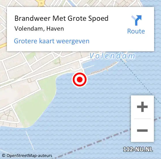 Locatie op kaart van de 112 melding: Brandweer Met Grote Spoed Naar Volendam, Haven op 6 december 2023 19:00