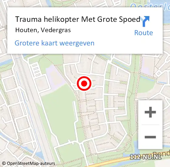 Locatie op kaart van de 112 melding: Trauma helikopter Met Grote Spoed Naar Houten, Vedergras op 6 december 2023 19:00