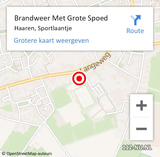 Locatie op kaart van de 112 melding: Brandweer Met Grote Spoed Naar Haaren, Sportlaantje op 6 december 2023 19:51