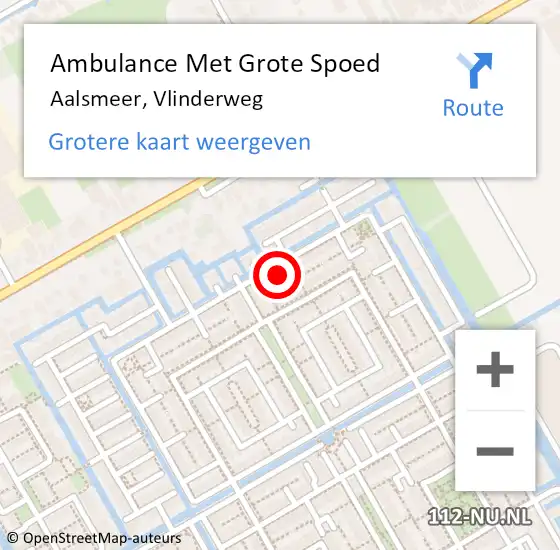 Locatie op kaart van de 112 melding: Ambulance Met Grote Spoed Naar Aalsmeer, Vlinderweg op 6 december 2023 20:11