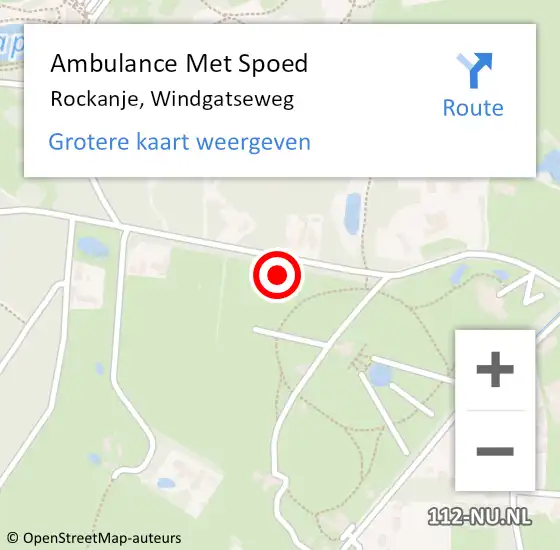 Locatie op kaart van de 112 melding: Ambulance Met Spoed Naar Rockanje, Windgatseweg op 6 december 2023 23:39