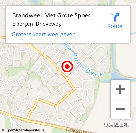 Locatie op kaart van de 112 melding: Brandweer Met Grote Spoed Naar Eibergen, Drieveweg op 7 december 2023 00:30