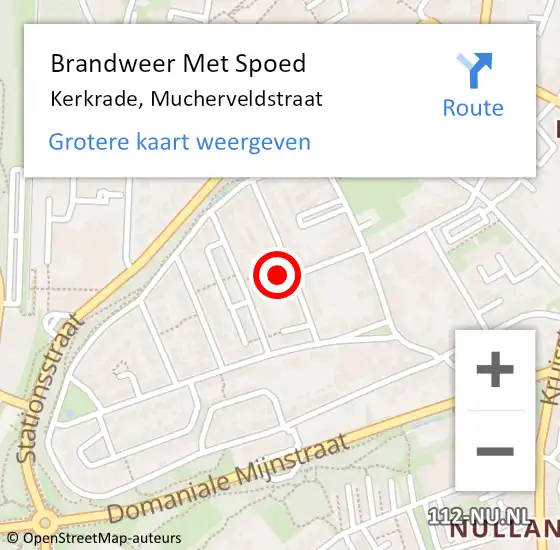 Locatie op kaart van de 112 melding: Brandweer Met Spoed Naar Kerkrade, Mucherveldstraat op 7 december 2023 04:51