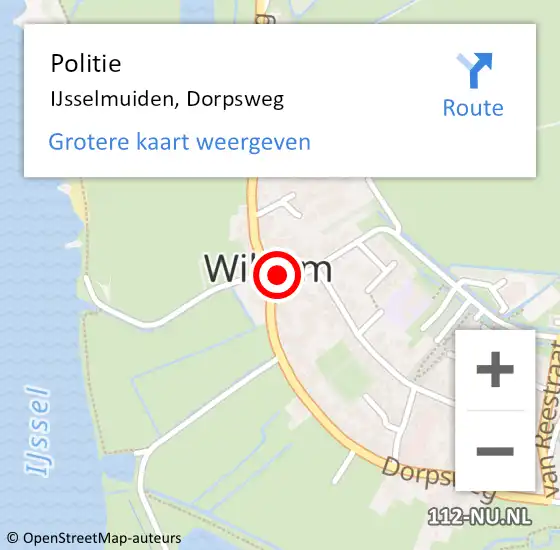 Locatie op kaart van de 112 melding: Politie IJsselmuiden, Dorpsweg op 7 december 2023 05:41