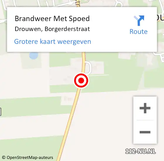 Locatie op kaart van de 112 melding: Brandweer Met Spoed Naar Drouwen, Borgerderstraat op 17 september 2014 17:05