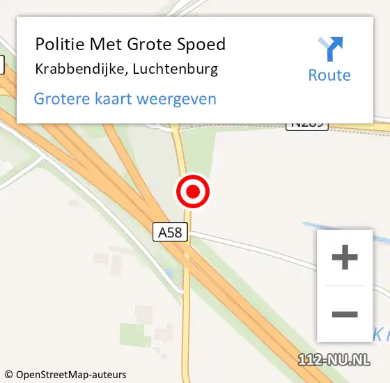 Locatie op kaart van de 112 melding: Politie Met Grote Spoed Naar Krabbendijke, Luchtenburg op 7 december 2023 08:37