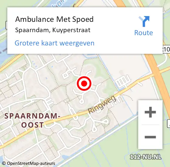 Locatie op kaart van de 112 melding: Ambulance Met Spoed Naar Spaarndam, Kuyperstraat op 7 december 2023 09:29