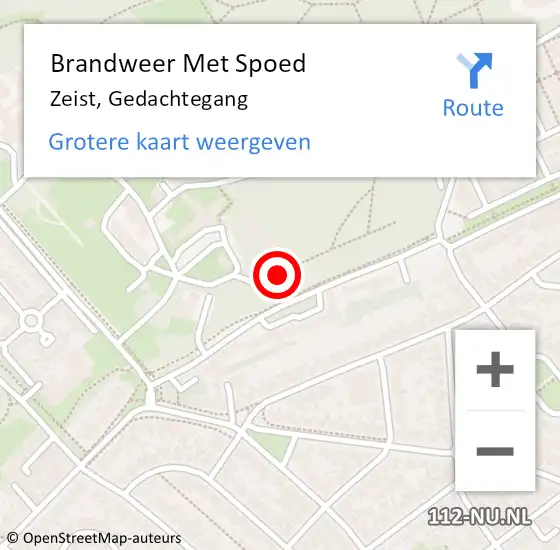 Locatie op kaart van de 112 melding: Brandweer Met Spoed Naar Zeist, Gedachtegang op 7 december 2023 10:32