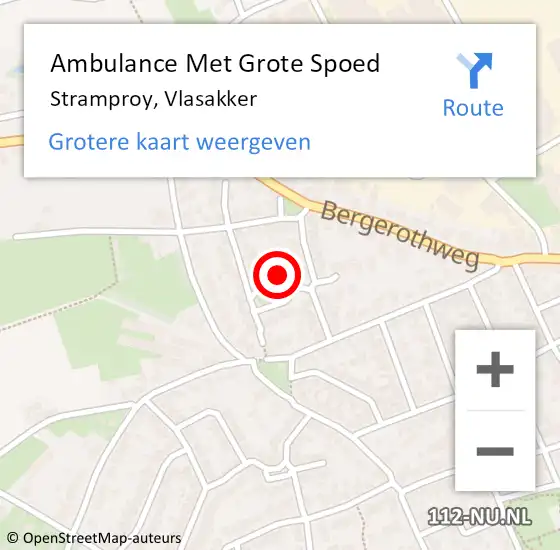 Locatie op kaart van de 112 melding: Ambulance Met Grote Spoed Naar Stramproy, Vlasakker op 7 december 2023 11:01