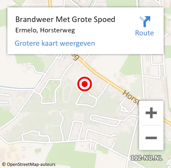 Locatie op kaart van de 112 melding: Brandweer Met Grote Spoed Naar Ermelo, Horsterweg op 7 december 2023 11:30
