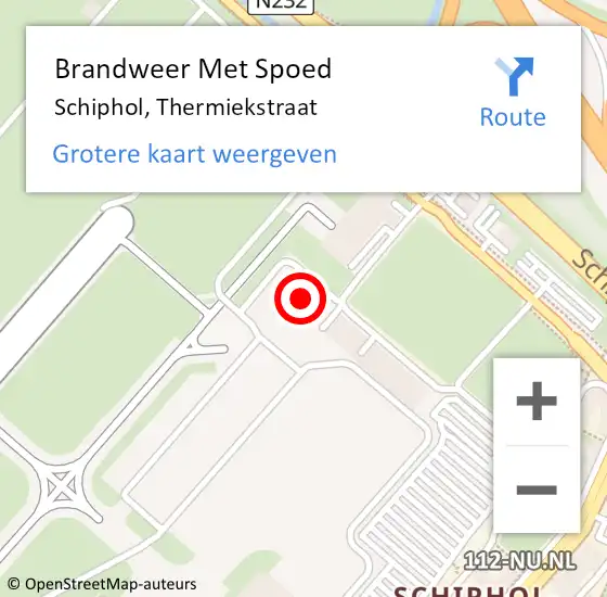 Locatie op kaart van de 112 melding: Brandweer Met Spoed Naar Schiphol, Thermiekstraat op 7 december 2023 11:41