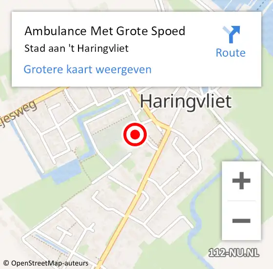 Locatie op kaart van de 112 melding: Ambulance Met Grote Spoed Naar Stad aan 't Haringvliet op 7 december 2023 11:50