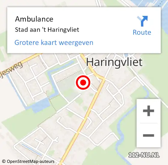 Locatie op kaart van de 112 melding: Ambulance Stad aan 't Haringvliet op 7 december 2023 11:51