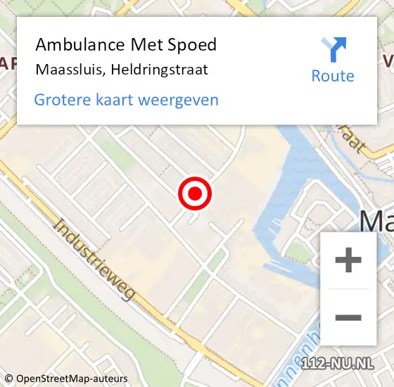 Locatie op kaart van de 112 melding: Ambulance Met Spoed Naar Maassluis, Heldringstraat op 7 december 2023 12:15